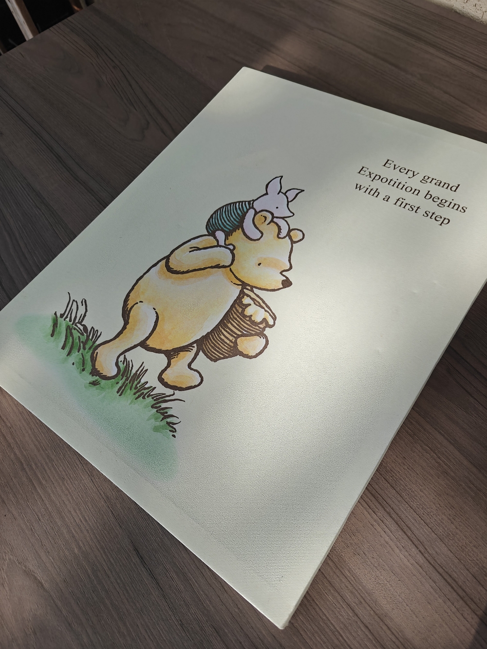 Winnie the Pooh Decorative Art Print - Yellow & Cream Illustration